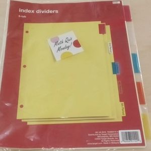 $1 Add-on Dividers 5 Tab